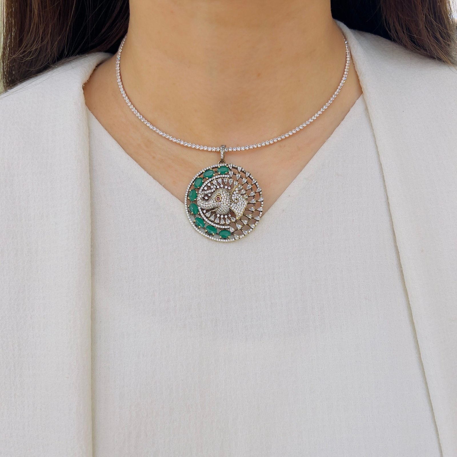 Divine Elephant Heritage Pendant Set - Image 4