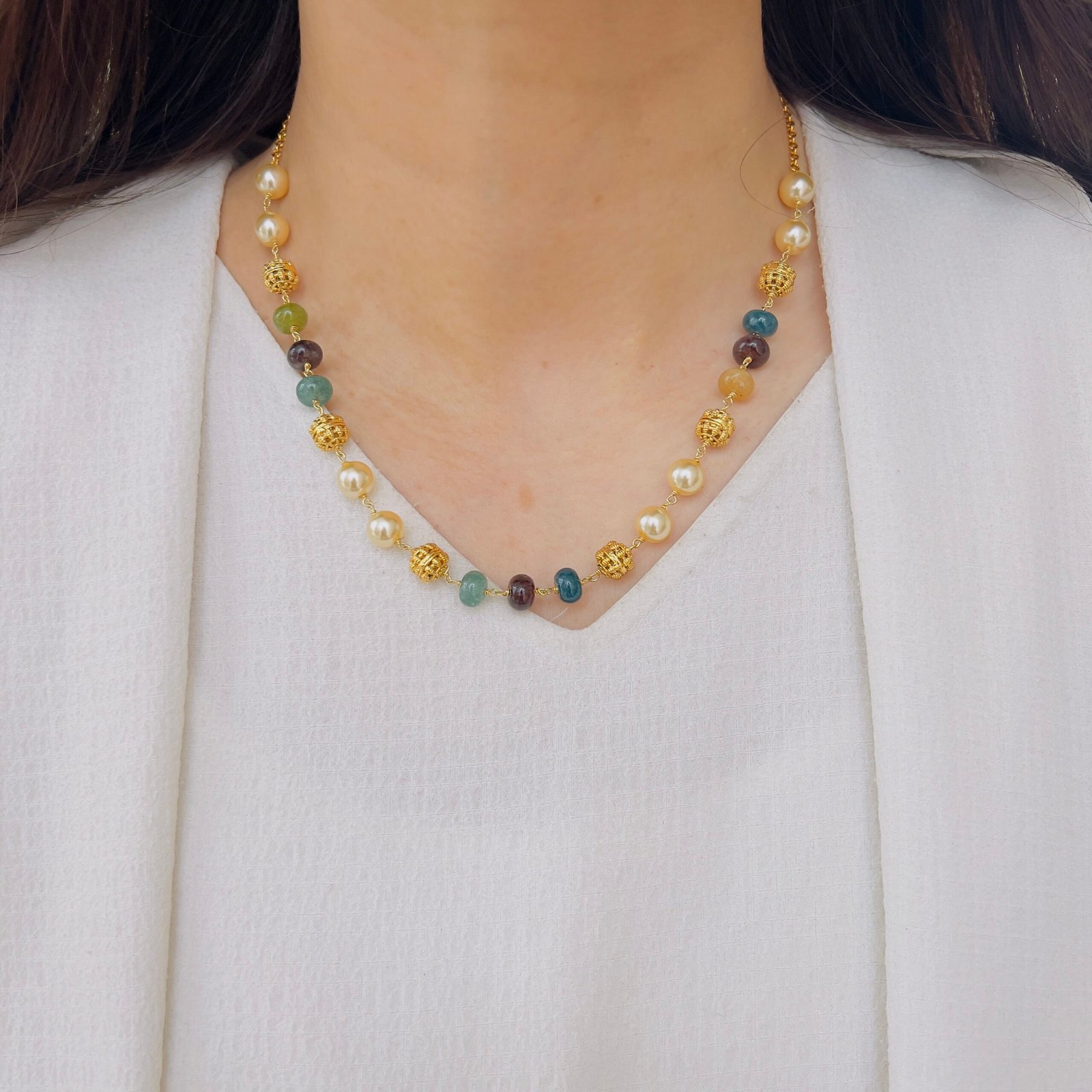 Pearl Mala With Floral Details - Image 2