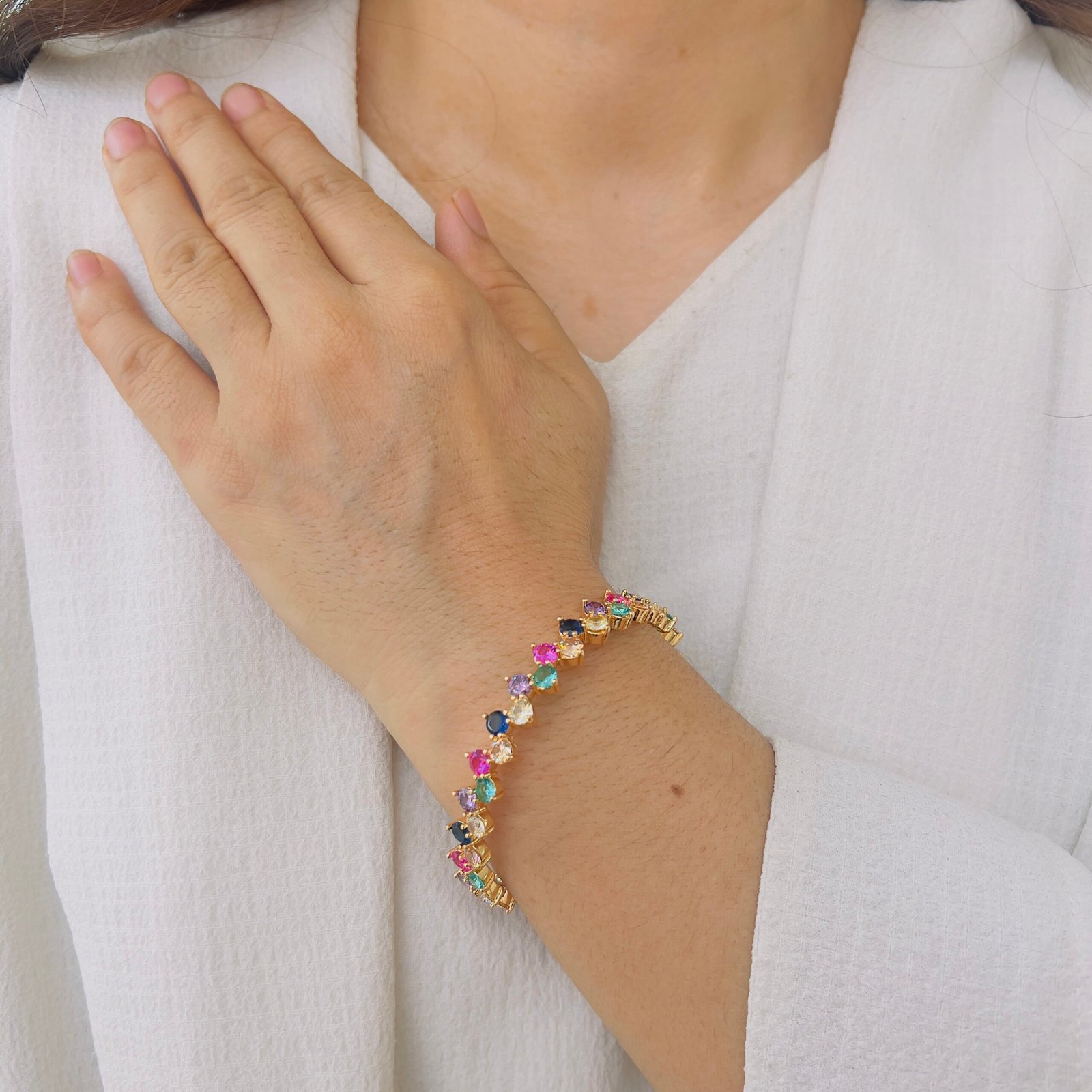 Vibrant Diamond Stone Bangle - Image 3