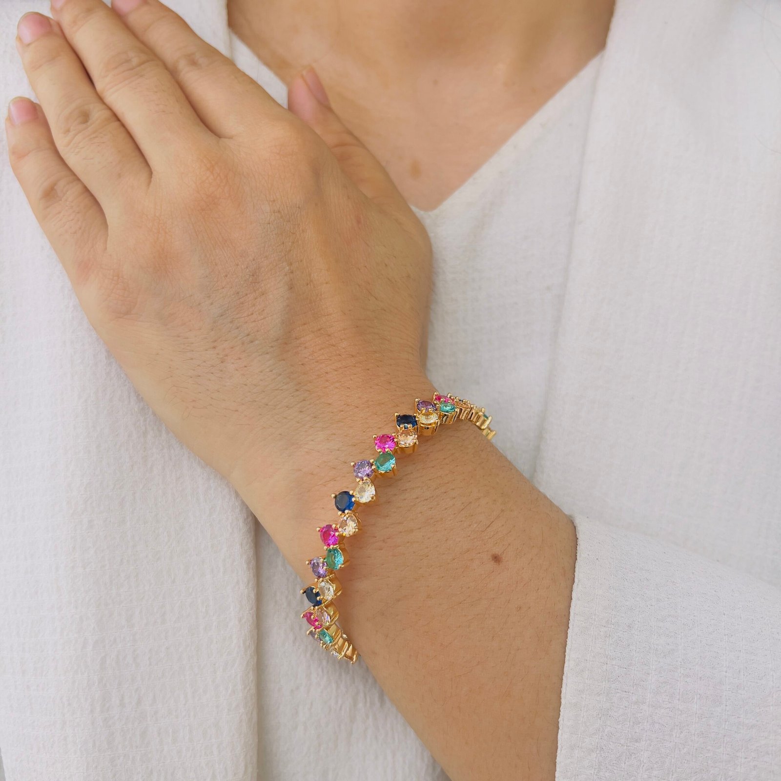 Vibrant Diamond Stone Bangle