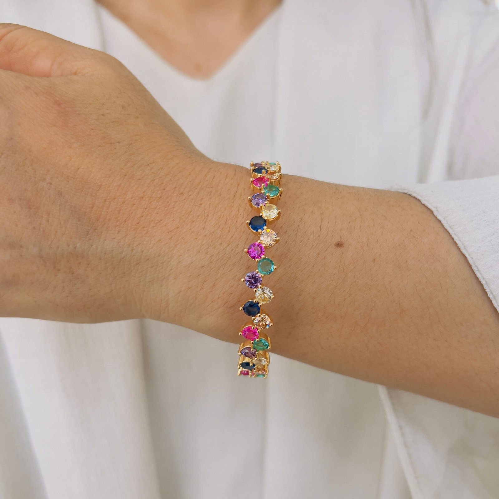 Vibrant Diamond Stone Bangle - Image 2