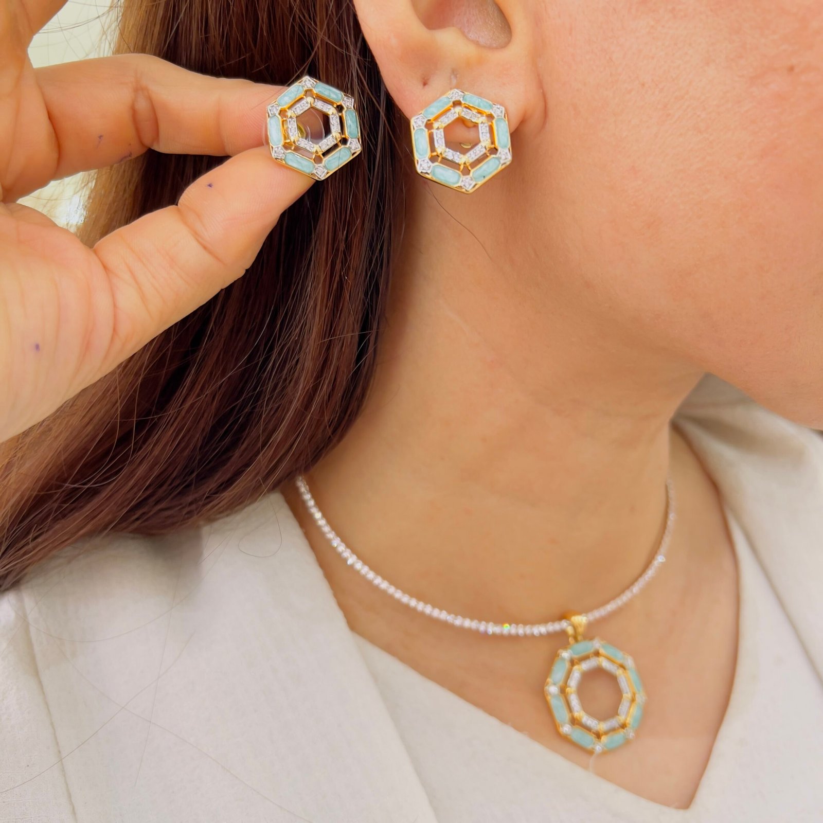 Premium Diamond Pendant Set - Image 2