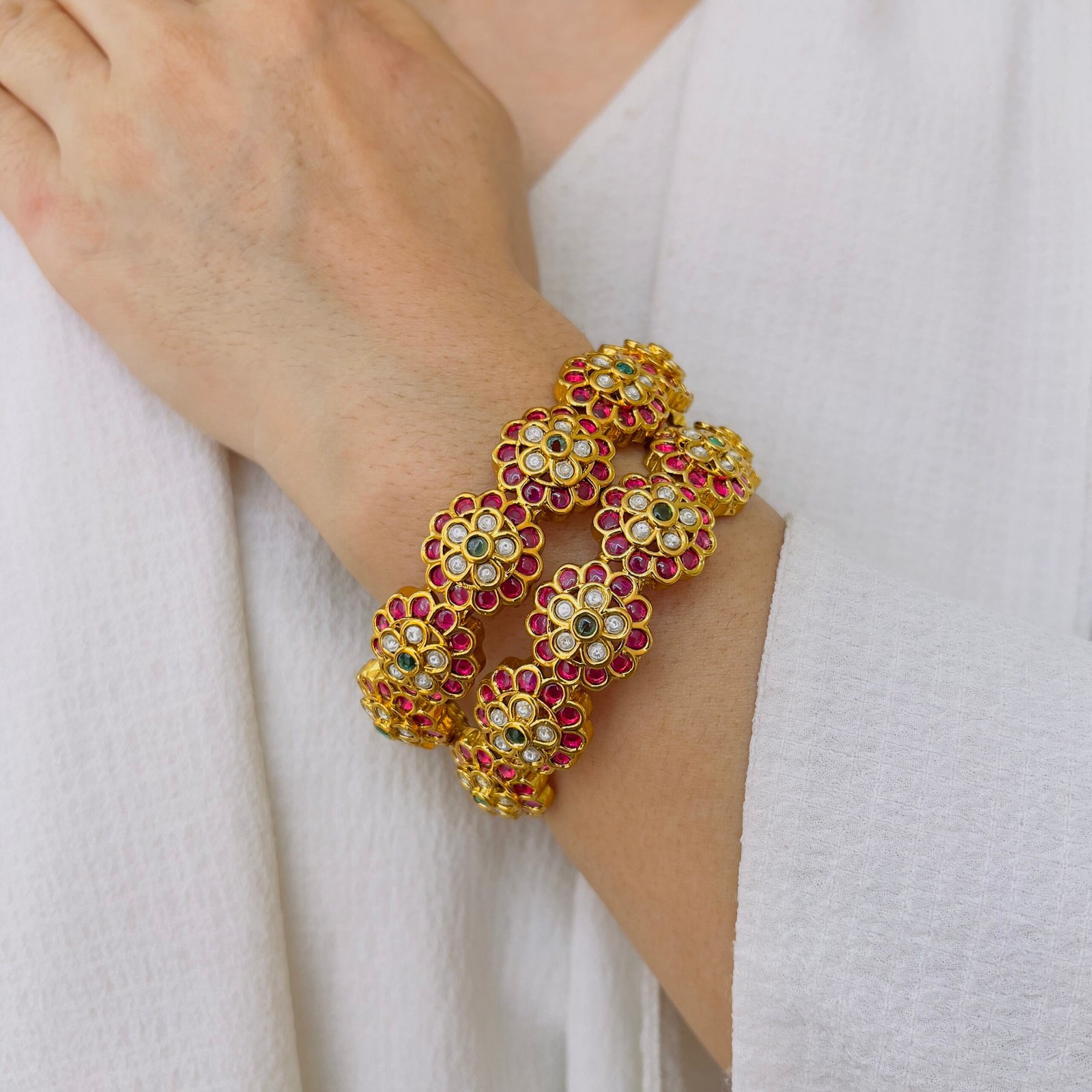 Jadau Bangles with Timeless Traditional Charm