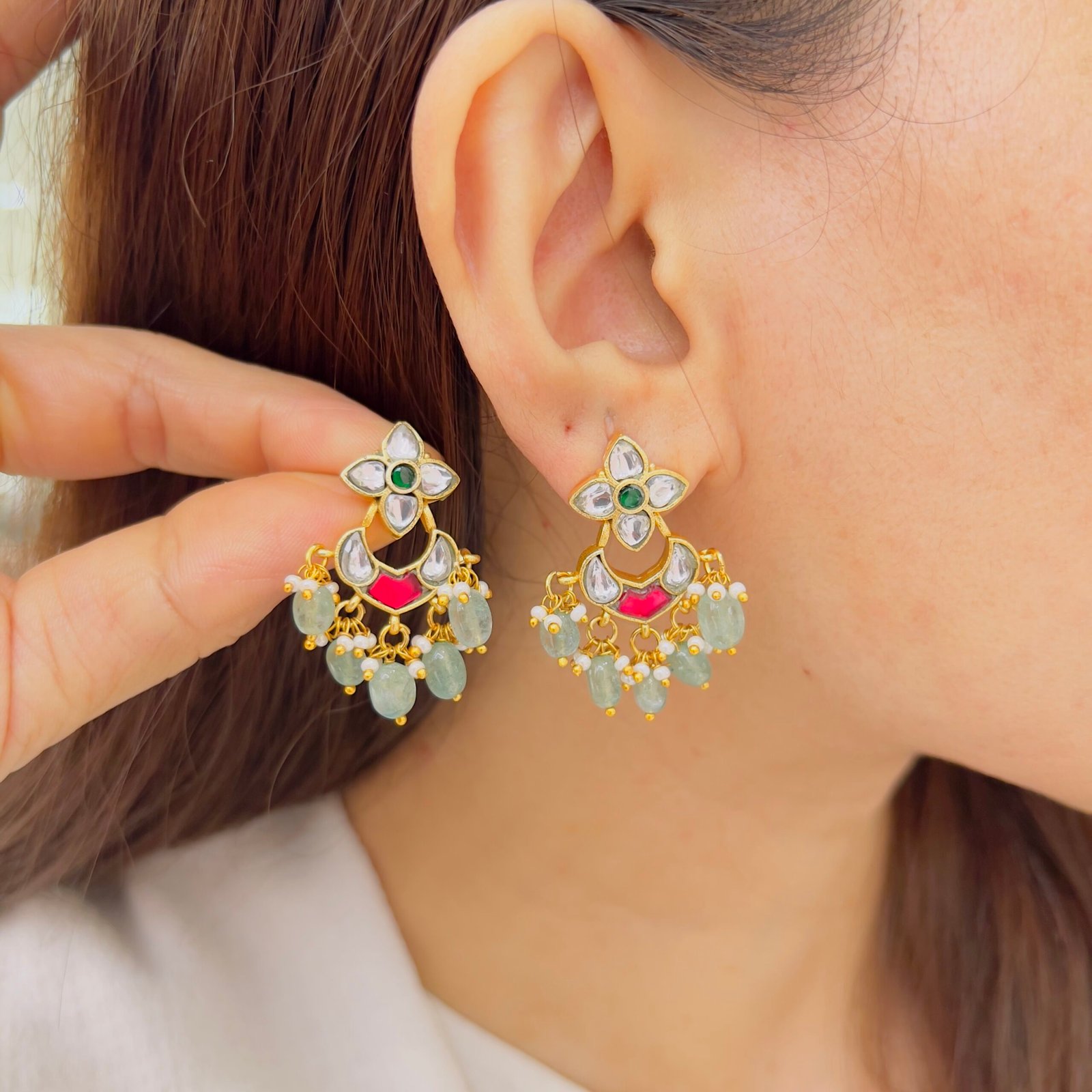 Royal Grandeur Jadau Earrings - Image 2