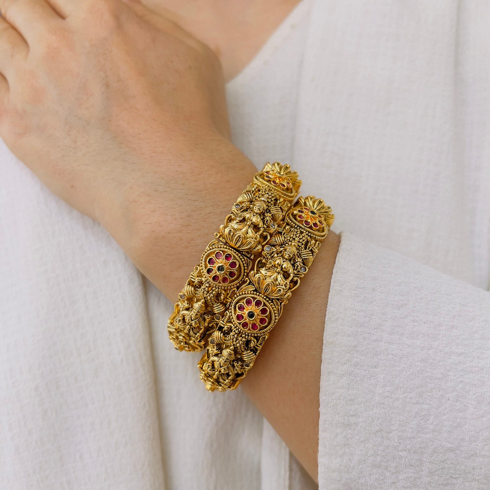 Festive Elegance Temple Bangles